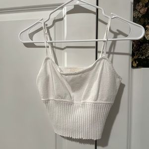 White LA Hearts cropped tank-top.